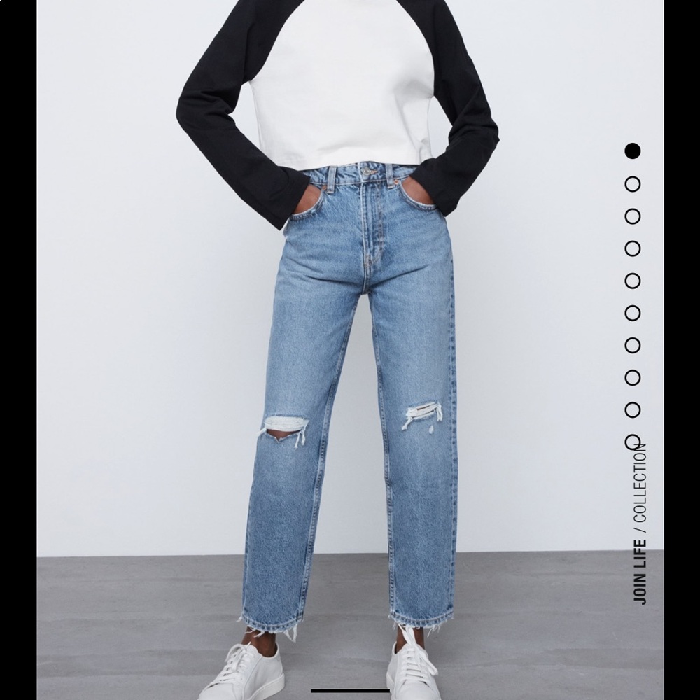 ZARA EXTREMELY RARE ripped mom jeans